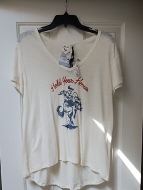 White Crow Hold Your Horses Shirt Soft NWT!